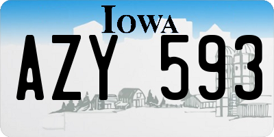 IA license plate AZY593