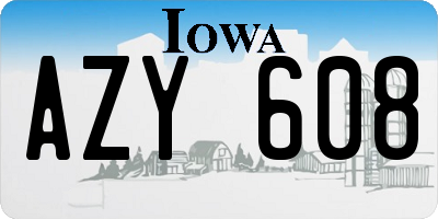 IA license plate AZY608