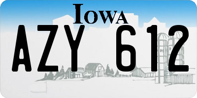IA license plate AZY612
