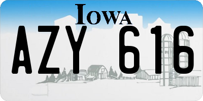 IA license plate AZY616