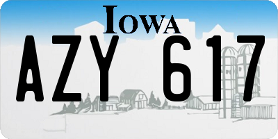 IA license plate AZY617