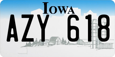 IA license plate AZY618