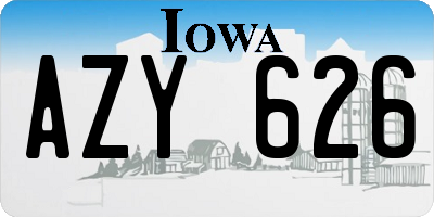 IA license plate AZY626
