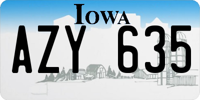 IA license plate AZY635