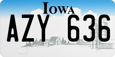IA license plate AZY636