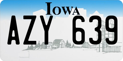 IA license plate AZY639