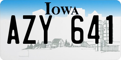 IA license plate AZY641