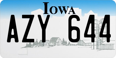IA license plate AZY644