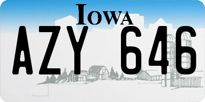 IA license plate AZY646