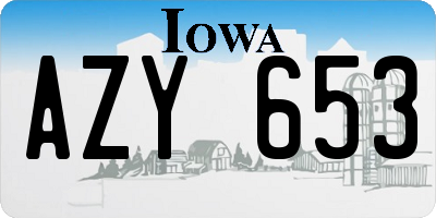 IA license plate AZY653