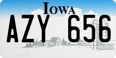 IA license plate AZY656