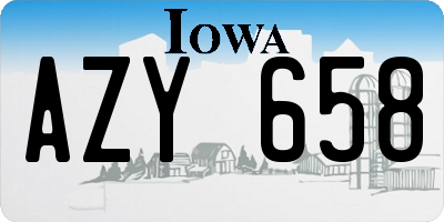 IA license plate AZY658