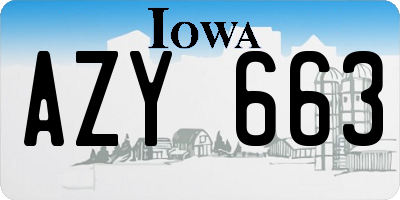 IA license plate AZY663