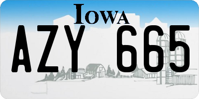 IA license plate AZY665