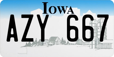 IA license plate AZY667