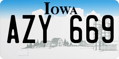 IA license plate AZY669