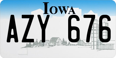 IA license plate AZY676
