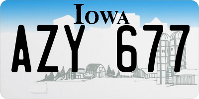 IA license plate AZY677