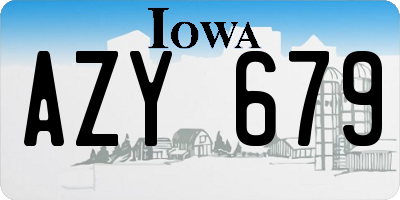 IA license plate AZY679