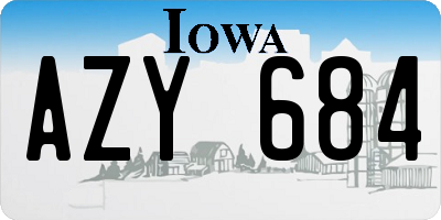 IA license plate AZY684