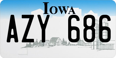 IA license plate AZY686