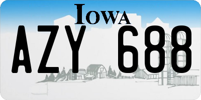 IA license plate AZY688