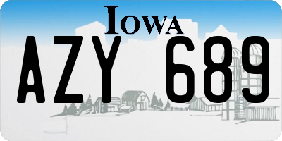 IA license plate AZY689
