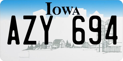 IA license plate AZY694