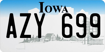 IA license plate AZY699