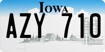 IA license plate AZY710