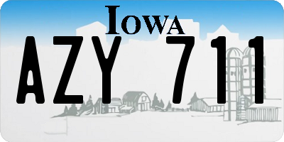 IA license plate AZY711