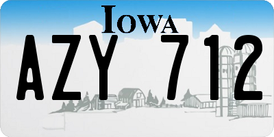 IA license plate AZY712