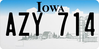 IA license plate AZY714
