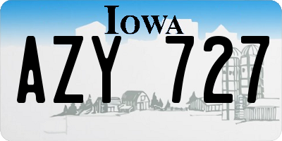 IA license plate AZY727