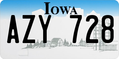 IA license plate AZY728