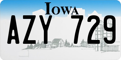 IA license plate AZY729