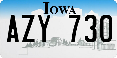 IA license plate AZY730