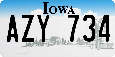 IA license plate AZY734
