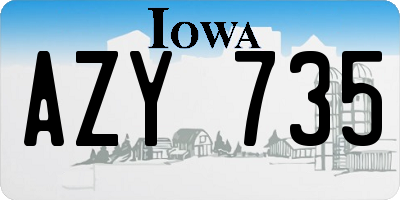 IA license plate AZY735