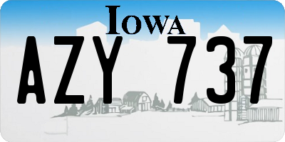 IA license plate AZY737