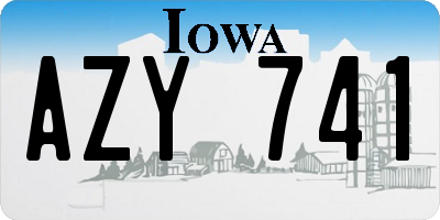 IA license plate AZY741