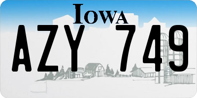 IA license plate AZY749