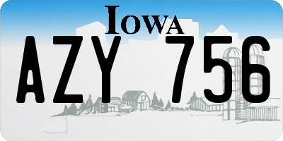 IA license plate AZY756