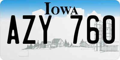 IA license plate AZY760