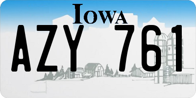 IA license plate AZY761