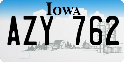 IA license plate AZY762