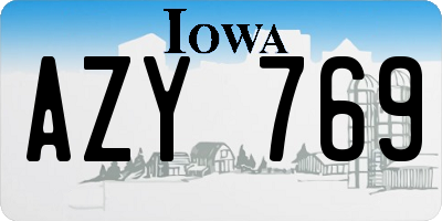 IA license plate AZY769