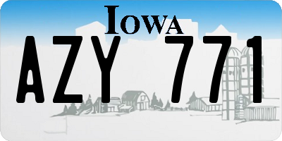 IA license plate AZY771