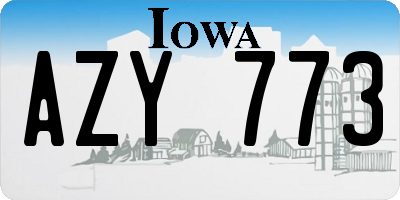 IA license plate AZY773