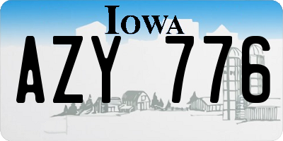 IA license plate AZY776